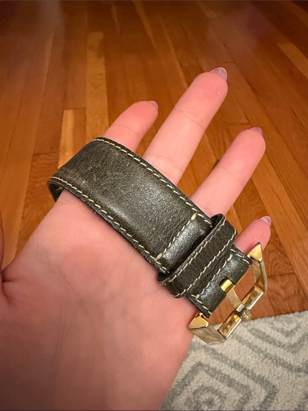 Vintage Ferragamo Green Belt with Studs